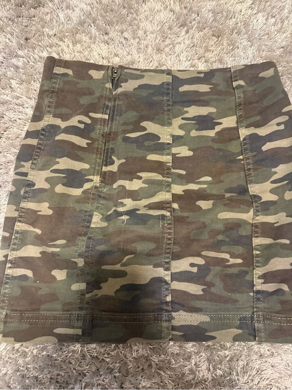 Free People Camouflage Panel Mini Skirt - Green/Brown